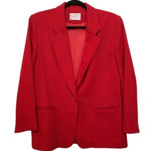 Vintage Pendleton Red Virgin Wool Blazer Size 12 Petite